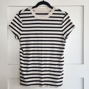 a new day Black and White Striped Tee